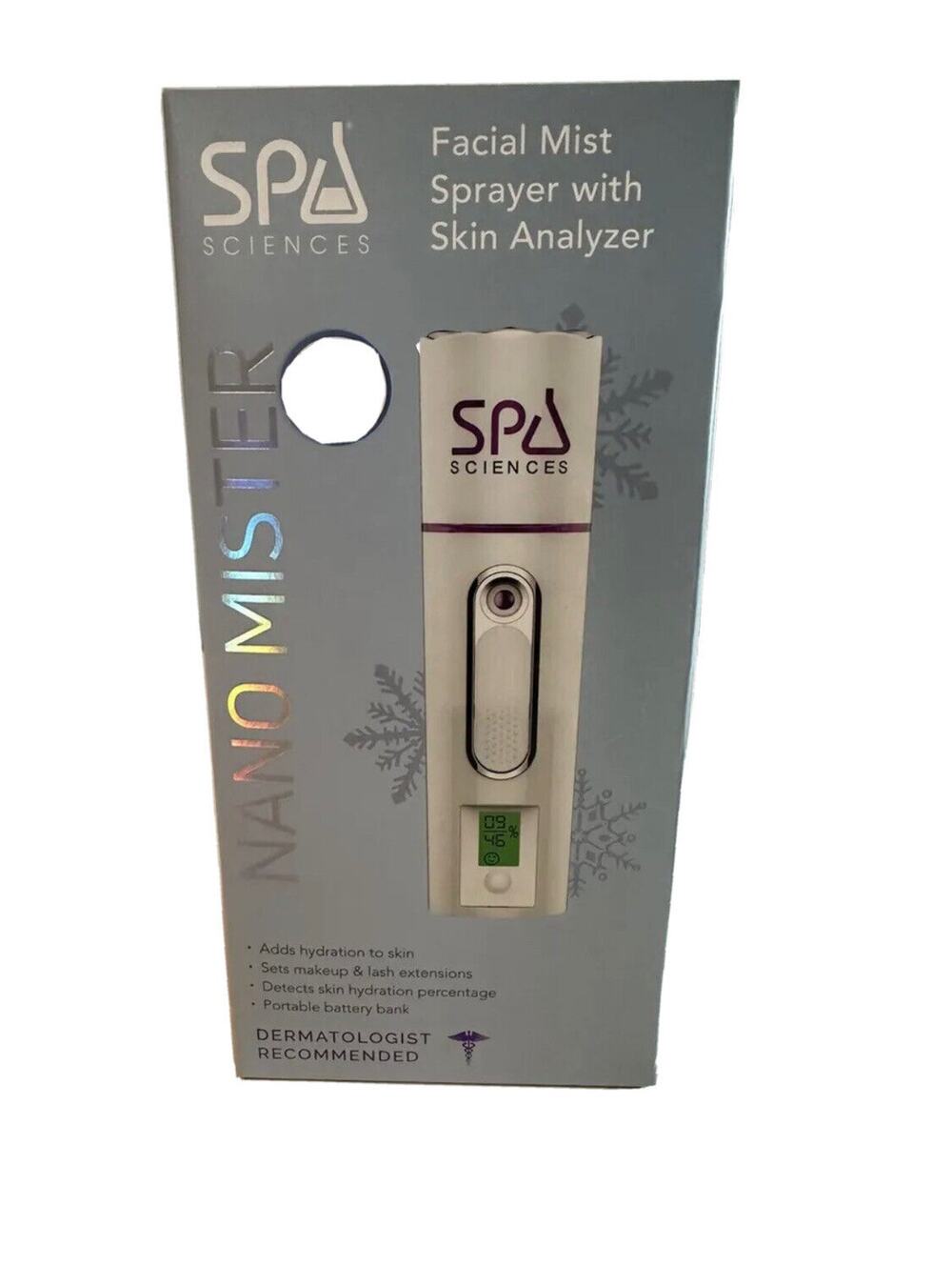 Spa Sciences Nano Mister w/ Skin Analyzer Charger & Battery Bank